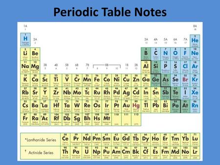 Periodic Table Notes.