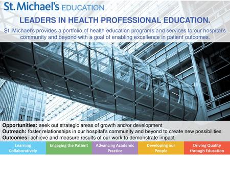 LEADERS IN HEALTH PROFESSIONAL EDUCATION.