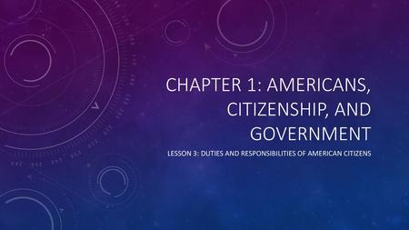 Chapter 1: Americans, Citizenship, and Government