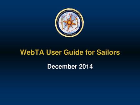 WebTA User Guide for Sailors