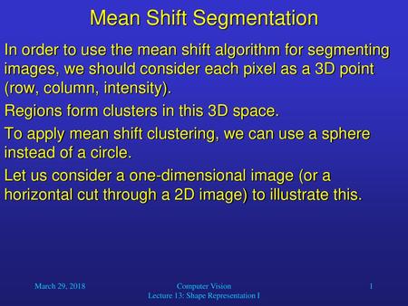 Mean Shift Segmentation