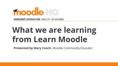 What we are learning from Learn Moodle