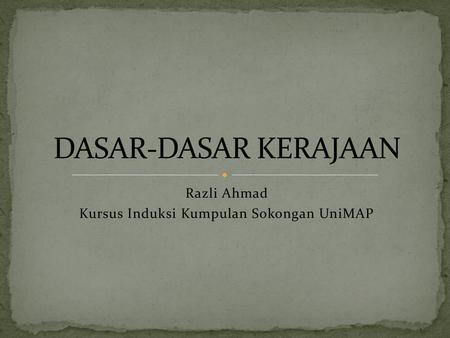 Razli Ahmad Kursus Induksi Kumpulan Sokongan UniMAP