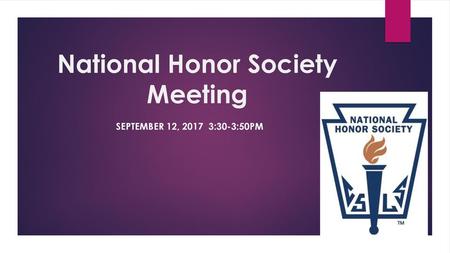 National Honor Society Meeting