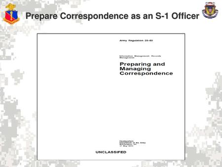 Prepare Correspondence as an S-1 Officer