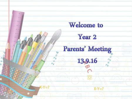 Welcome to Year 2 Parents’ Meeting 13.9.16.