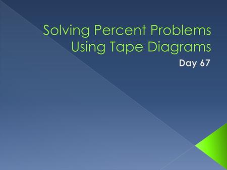 Solving Percent Problems Using Tape Diagrams