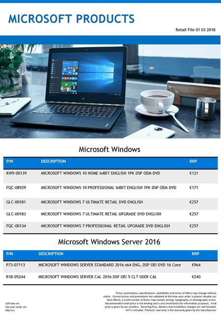 MICROSOFT PRODUCTS Microsoft Windows Microsoft Windows Server 2016