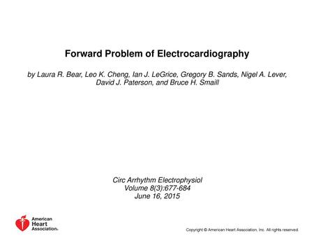 Forward Problem of Electrocardiography