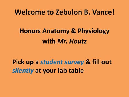 Welcome to Zebulon B. Vance!