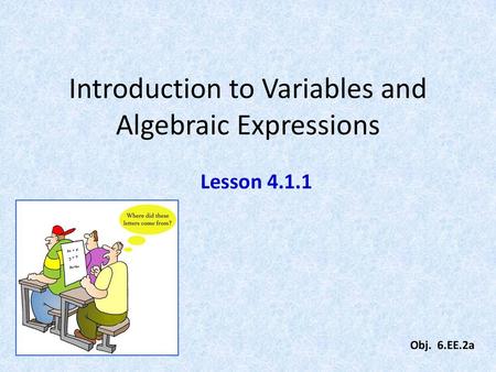 Introduction to Variables and Algebraic Expressions