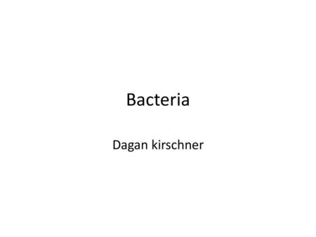 Bacteria Dagan kirschner.