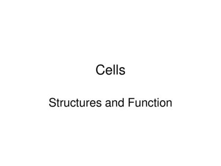 Structures and Function