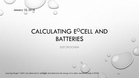 Calculating EoCell and batteries
