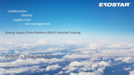Boeing Supply Chain Platform (BSCP) Detailed Training