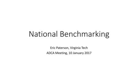 National Benchmarking