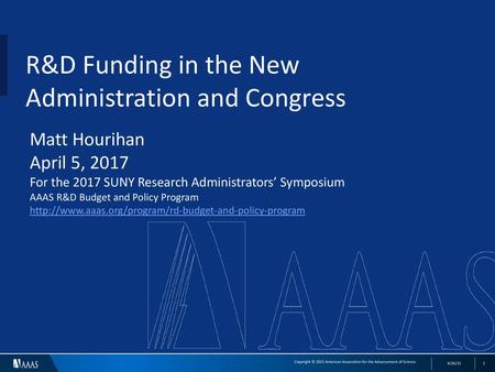 R&D Funding in the New Administration and Congress