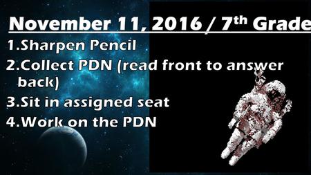 November 11, 2016 / 7th Grade Sharpen Pencil