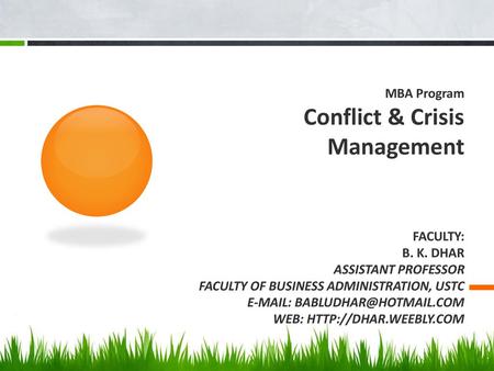 Conflict & Crisis Management