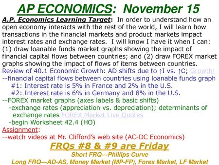 AP ECONOMICS: November 15