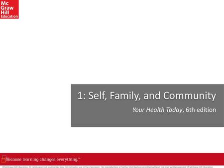 1: Self, Family, and Community