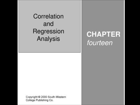 CHAPTER fourteen Correlation and Regression Analysis