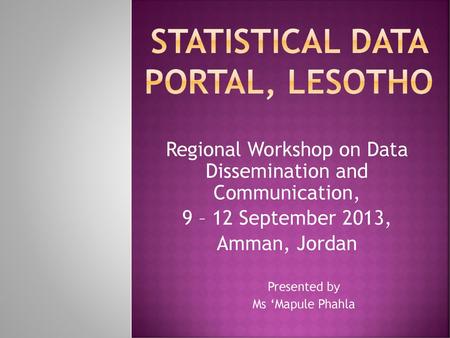 STATISTICAL Data portal, lesotho