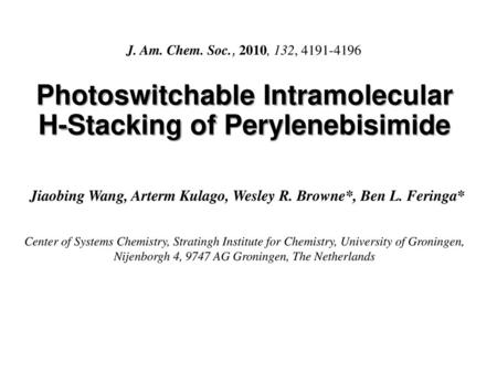 Photoswitchable Intramolecular H-Stacking of Perylenebisimide