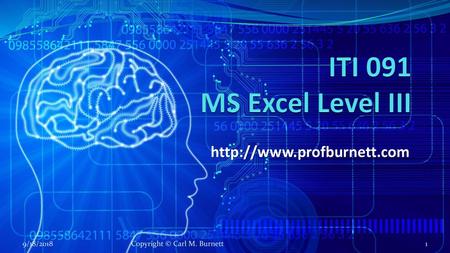 ITI 091 MS Excel Level III   9/18/2018
