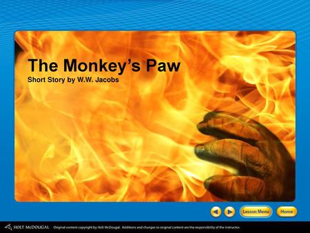 The Monkey's Paw” By W.W. Jacobs. - ppt video online download