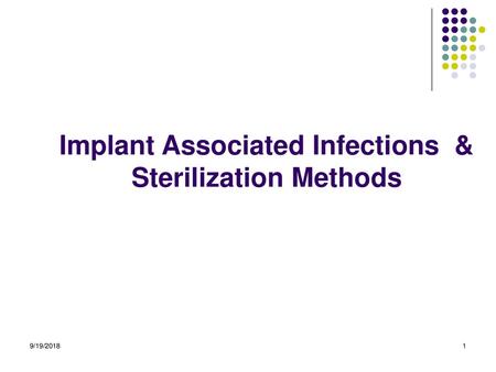 Implant Associated Infections & Sterilization Methods