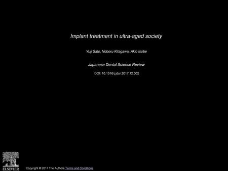 Implant treatment in ultra-aged society