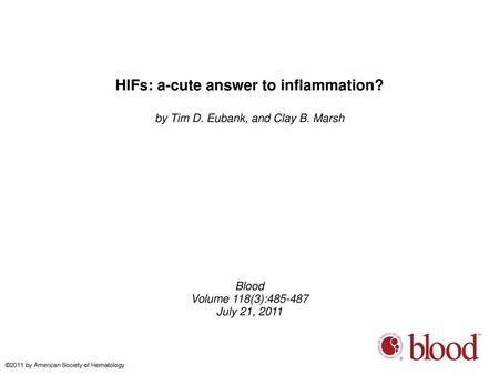 HIFs: a-cute answer to inflammation?