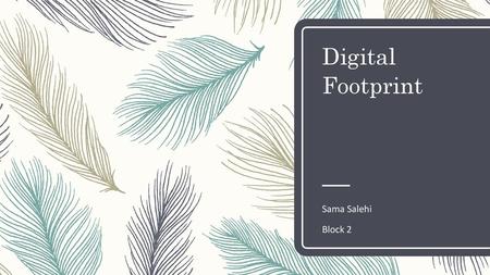 Digital Footprint Sama Salehi Block 2.