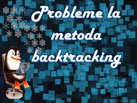 Probleme la metoda backtracking