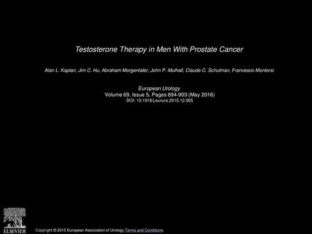 Testosterone Therapy in Men With Prostate Cancer