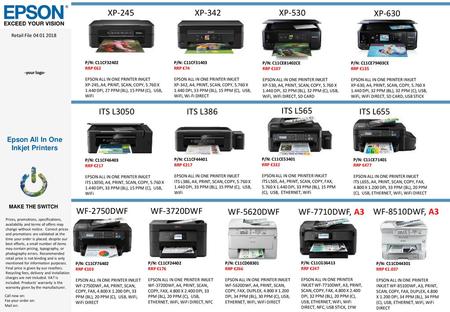 Epson All In One Inkjet Printers