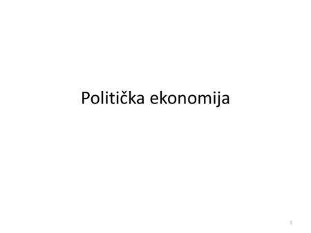 Politička ekonomija.