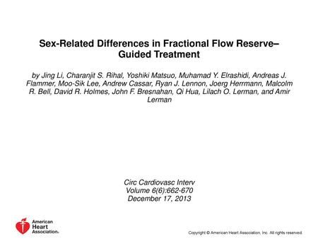Sex-Related Differences in Fractional Flow Reserve–Guided Treatment