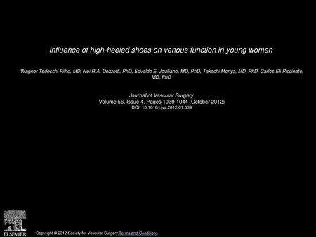 Influence of high-heeled shoes on venous function in young women