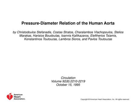 Pressure-Diameter Relation of the Human Aorta