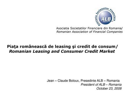 Piaţa românească de leasing şi credit de consum/