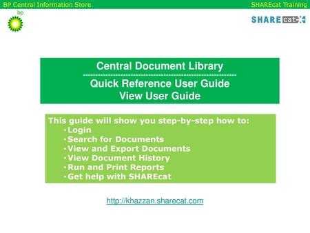 Central Document Library Quick Reference User Guide View User Guide