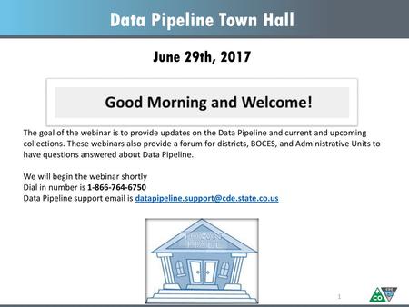 Data Pipeline Town Hall June 29th, 2017