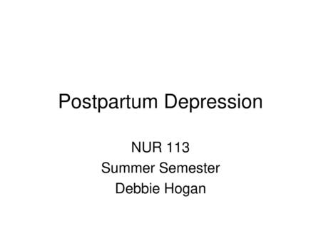 Postpartum Depression