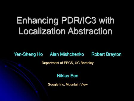 Enhancing PDR/IC3 with Localization Abstraction