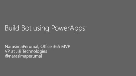 Build Bot using PowerApps
