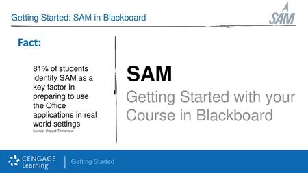 Getting Started: SAM in Blackboard