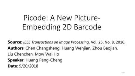 Picode: A New Picture-Embedding 2D Barcode