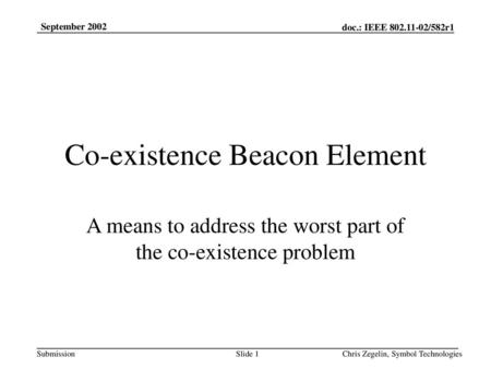 Co-existence Beacon Element